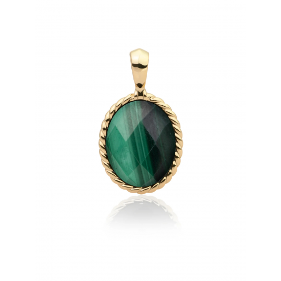 Sparkling Jewels Twist Pendant Malachite - 59451