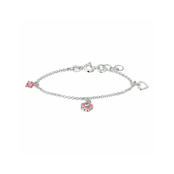 armband bloem en roze zirkonia 13 + 2 cm - 59012