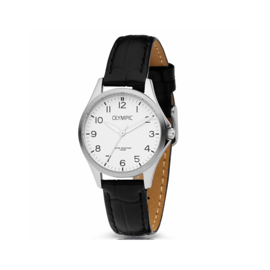 Olympic OL72DSL047 ROBIN - Horloge - Staal - Zilverkleurig - Leer - 29mm - 58446