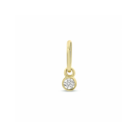 Gouden hanger rond zirkonia - 56049