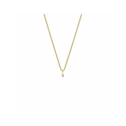 Gouden collier hanger rond zirkonia 1,0 mm 41 + 4 cm - 56046
