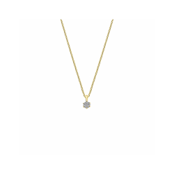 Gouden collier hanger zirkonia 1,0 mm 41 + 4 cm - 56045