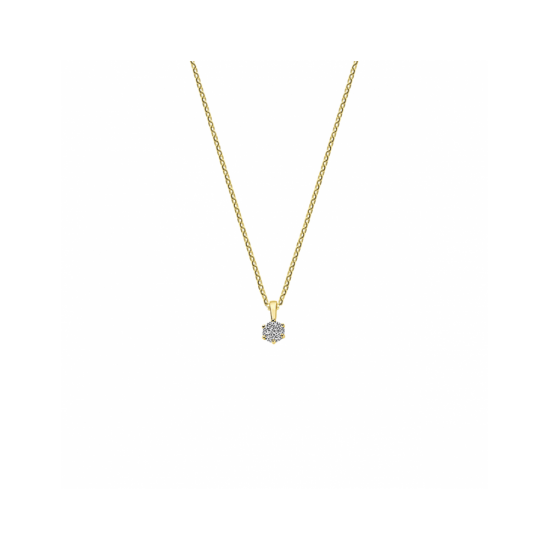 Gouden collier hanger zirkonia 1,0 mm 41 + 4 cm - 56045