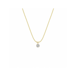 Gouden collier hanger zirkonia 1,0 mm 41 + 4 cm - 56044