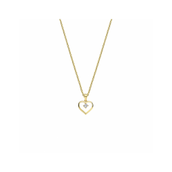 Gouden collier hanger hart 1,0 mm 41 + 4 cm - 56043