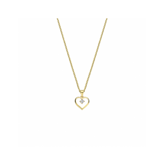 Gouden collier hanger hart 1,0 mm 41 + 4 cm - 56043
