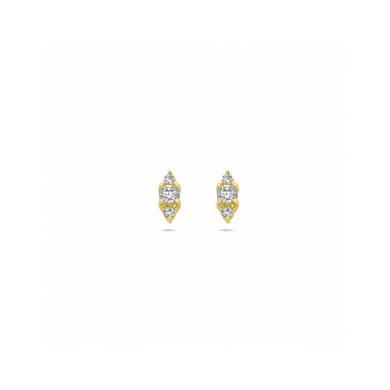 Gouden oorknoppen zirkonia - 56051