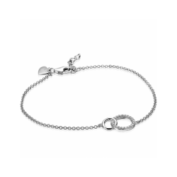 ZINZI zilveren armband 2 open rondjes verbonden wit ZIA1782 - 58288