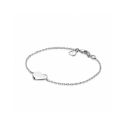 ZINZI zilveren armband met hart plaatje 10mm om te graveren 17-20cm ZIA2346 - 58209