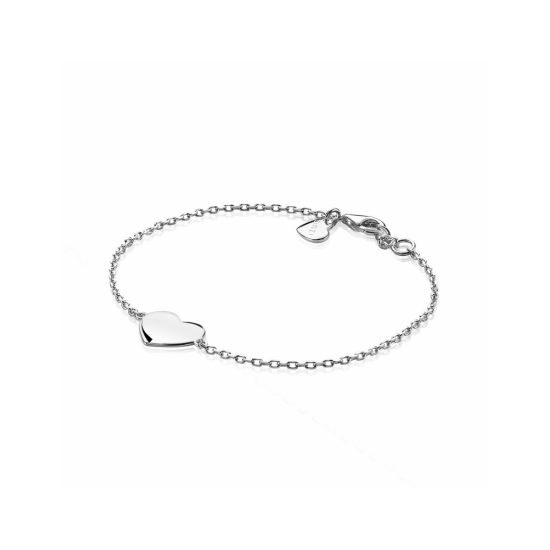 ZINZI zilveren armband met hart plaatje 10mm om te graveren 17-20cm ZIA2346 - 58209