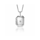 22mm ZINZI zilveren medaillon rechthoek glanzend bezet met witte zirconia ZIH2425 (zonder collier) - 59058