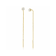 80mm ZINZI gold plated zilveren doortrek oorbellen met chatonzetting 5mm witte zirconia en sierlijk kettinkje ZIO2576Y - 59443