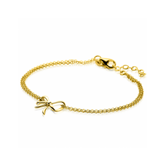 ZINZI gold plated zilveren multi-look armband met sierlijke strik 17-20cm ZIA2677 - 57856