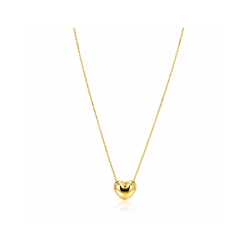 ZINZI gold plated zilveren ketting met luxe groot hart (15mm) 40-45 cm ZIC2672G - 58210