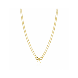 ZINZI gold plated zilveren multi-look ketting met sierlijke strik 40-43cm ZIC2677 - 57882