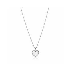 ZINZI zilveren hanger hart met parelrand voor gravure ZIH2653 (zonder collier) - 58985