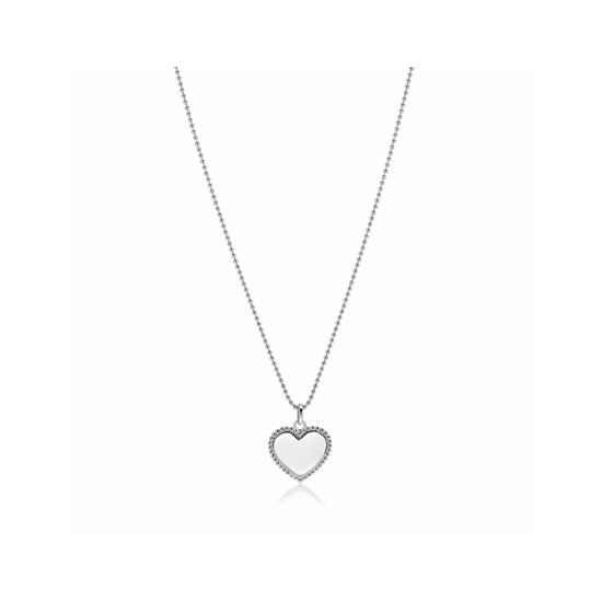 ZINZI zilveren hanger hart met parelrand voor gravure ZIH2653 (zonder collier) - 58985