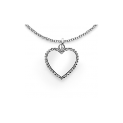 ZINZI zilveren hanger hart met parelrand voor gravure ZIH2653 (zonder collier) - 58985