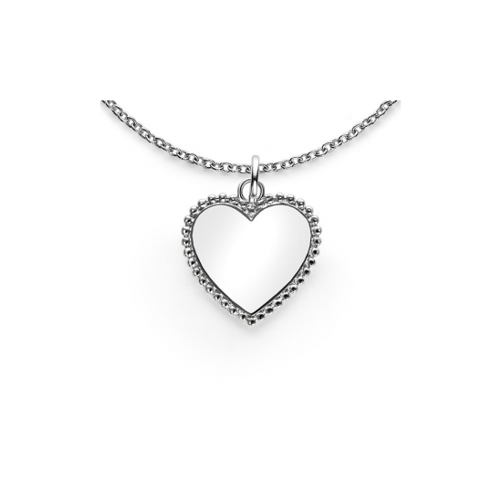 ZINZI zilveren hanger hart met parelrand voor gravure ZIH2653 (zonder collier) - 58985