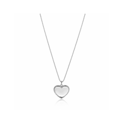 23mm ZINZI zilveren hanger hart met parelrand voor gravure ZIH2654 (zonder collier) - 58808