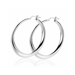 ZINZI zilveren oorringen met organisch gevormde buis 3,5mm breed en handige bovensluiting 40 mm ZIO2702 - 58000 ZINZI zilveren oorringen met organisch gevormde buis 3,5mm breed en handige bovensluiting 40 mm ZIO2702 - 58000