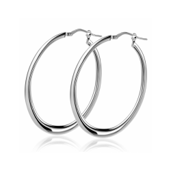 48mm ZINZI zilveren oorringen met organisch gevormde buis 2mm breed en handige bovensluiting ZIO2701 - 58311