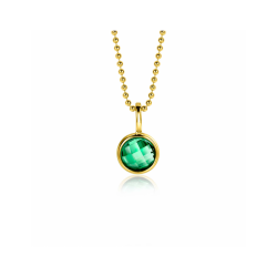 Zinzi  hanger 8mm gold plated  groen smaragd zirconia (zonder collier) - 59041