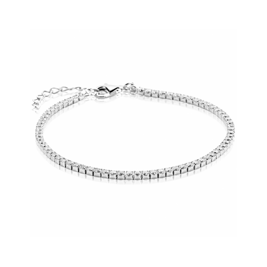 ZINZI zilveren tennis armband 2,3mm breed met rijzetting witte zirconia's ZIA2795 - 59008