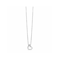 ZINZI zilveren ketting met twee sierlijke harten die met elkaar verbonden zijn, ook bezet met witte zirkonia's 42-45cm ZIC2874 - 59042