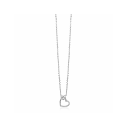 ZINZI zilveren ketting met twee sierlijke harten die met elkaar verbonden zijn, ook bezet met witte zirkonia's 42-45cm ZIC2874 - 59042