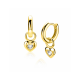 Zinzi gold plated zilveren oorbedels met een glad hartje - 59140