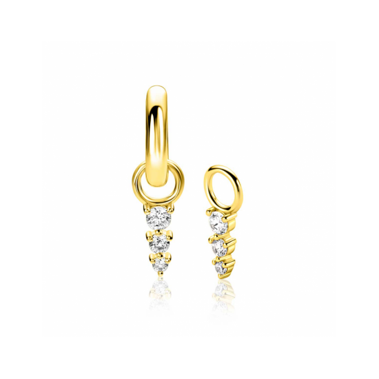 ZINZI gold plated zilveren oorbedels - 59139