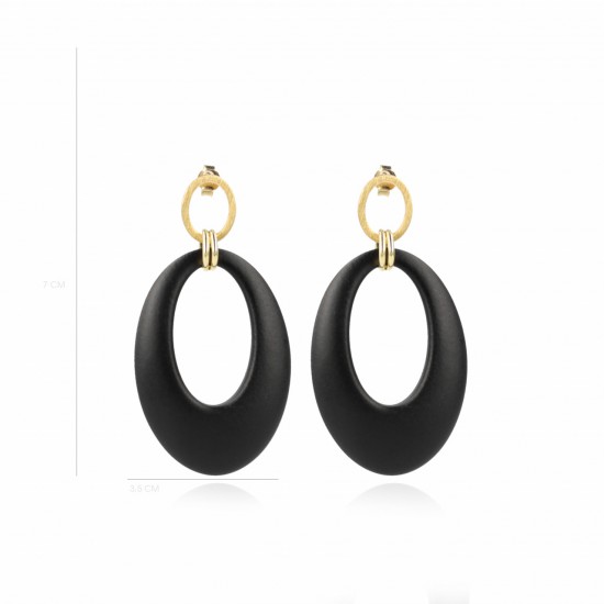 breedte Samenpersen Mus Oorsieraad - Zwarte oorbellen staan altijd bij elke outfit. Deze oorbellen  zijn de extra touch aan je look. We love it!