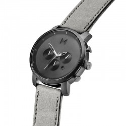 MVMT Chrono Grey Leather chrono horloge  45 mm D-MC01BBLGR - 44583