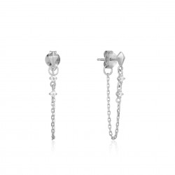 ANIA HAIE  Zilver Spike Chain Stud Earrings 5,5cm - 48788