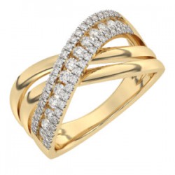 14 karaat geel gouden crossover ring met diamant GF1564 - 52383