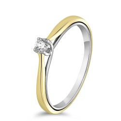 14 karaat bicolor solitair ring met diamant GGA2252 - 52395