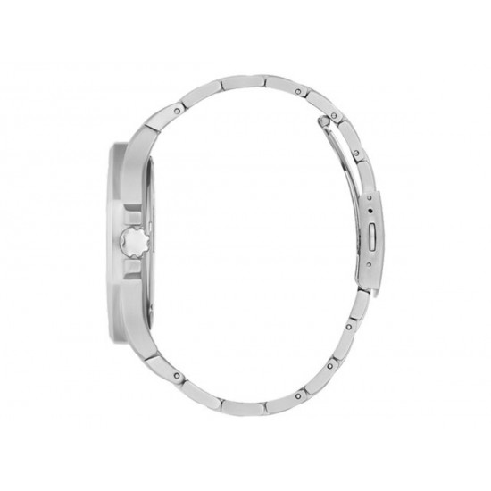 Horloge - Guess Horloge heren Mens Sport Steel Top Gun zilverkleur met  edelstaal band en zilverkleur wijzerplaat.