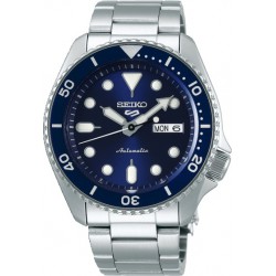 SEIKO 5 Horloge Sports AUTOMATIC Staal Bracelet Blauw 100M - 48984