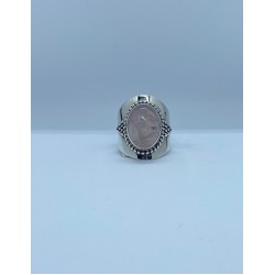 Ymala handmade Zilver Ring Rozekwarts MAAT 17,5 - 43765