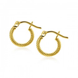 11,5mm ZINZI Gold 14 krt gouden oorringen trendy bewerkte buis 1,6mm breed ZGO330 - 51627