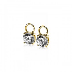 ZINZI oorbedels rond 6,5mm wit zirconia goudkleurig ZICH1300Y (excl. oorringen) - 50611