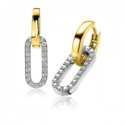 ZINZI zilveren oorbedels peperclips witte zirconia's ZICH2156. (zonder oorbel) - 49973