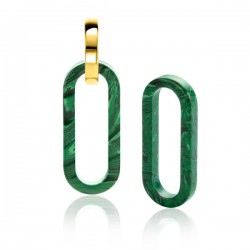 ZINZI grote ovale oorbedels in trendy malachiet groen ZICH2456G (zonder oorringen) - 54694
